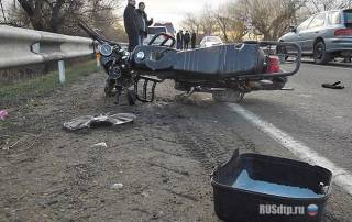 В Ярославской области КАМАЗ раздавил мопед вместе с водителем.